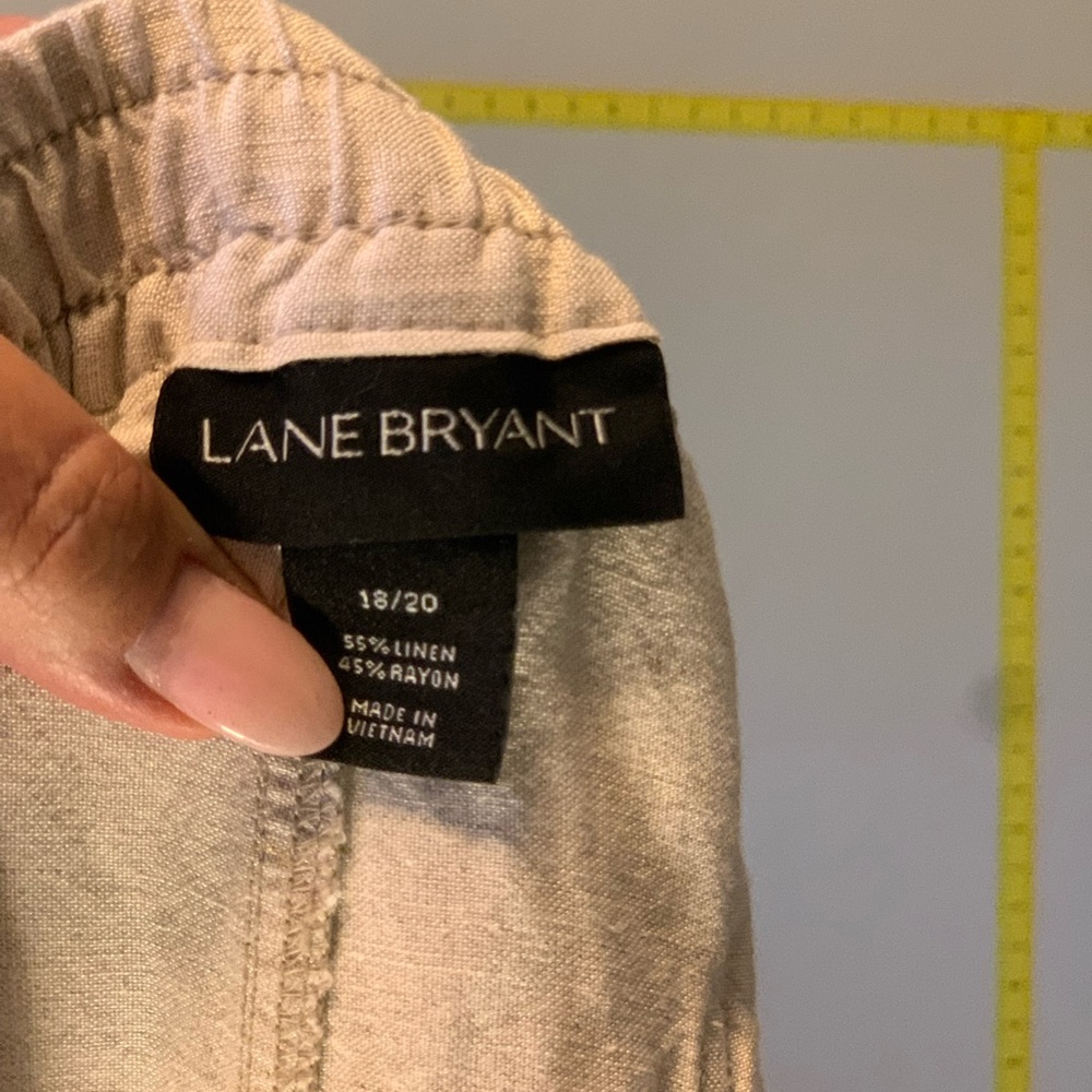 Linen pants natural elastic tie waist - Picture 2 of 4